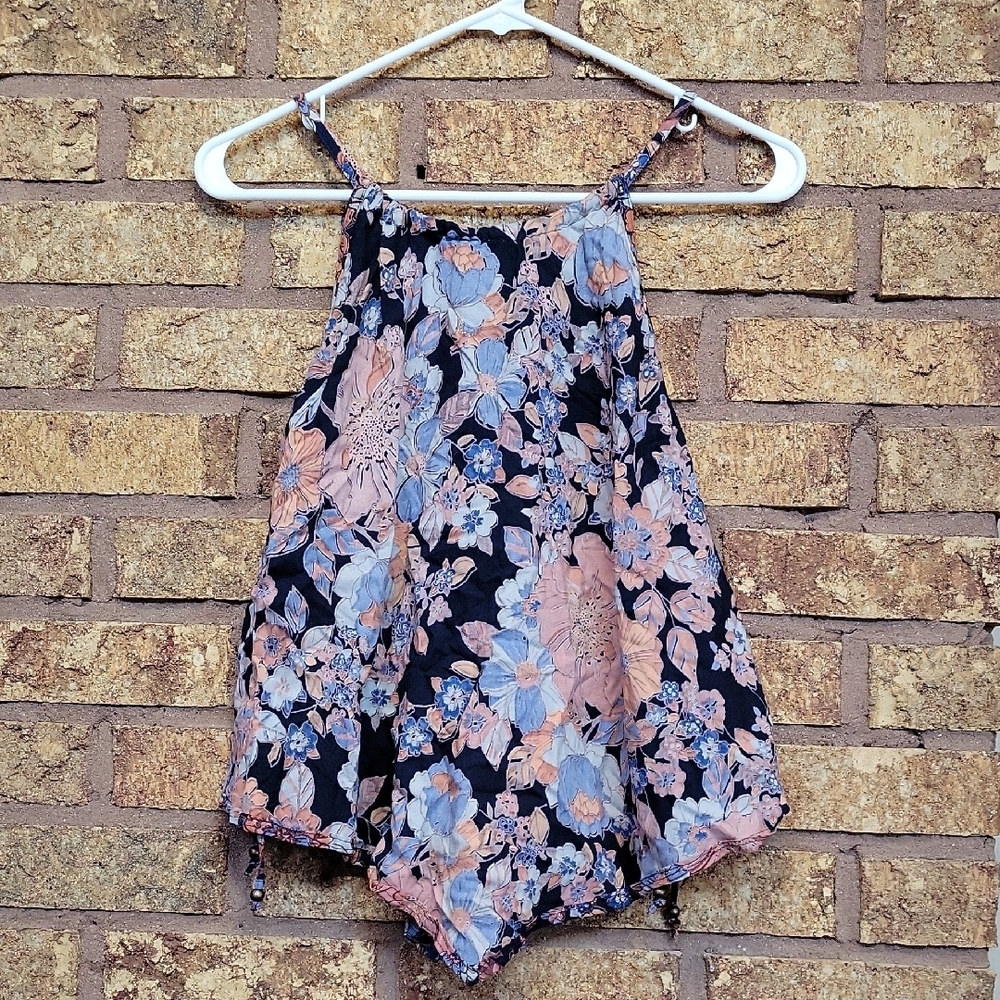 Angie Women's Floral Rayon Hankerchief Camosile Size Large